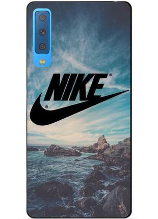 Силиконовый бампер чехол для samsung a7 2018 galaxy a750 с рисунком nike