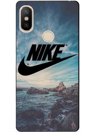 Силиконовый бампер чехол для xiaomi redmi s2 с рисунком nike