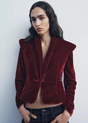Стьобана оксамитова куртка zw collection
