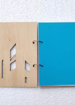Дерев'яний блокнот "дневник архітектора" (на кільцях), щоденник із дерева, подарунок блокнот5 фото