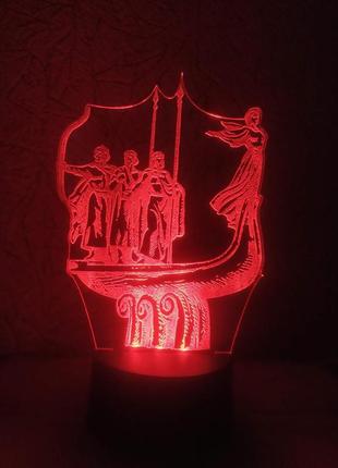 3d-світильник київ либідь, 3д-нічник, кілька підсвіток (на пульті), подарунок пам'ятки