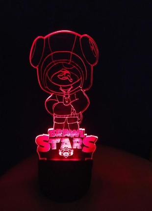 3d-світильник леон з чупіком, 3д-нічник, кілька підсвічувань (на пульті)2 фото