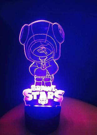 3d-світильник леон з чупіком, 3д-нічник, кілька підсвічувань (на пульті)