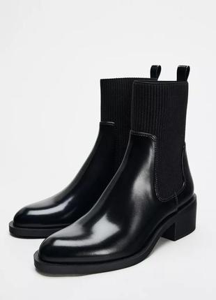 Ботинки черные zara