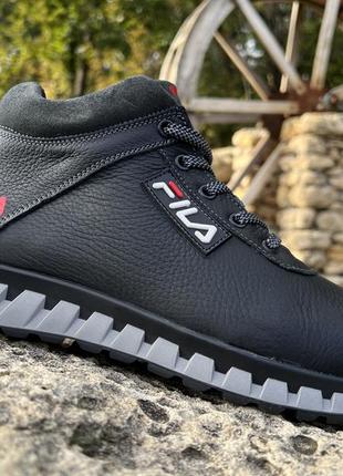 Кросівки шкіряні зимові на хутрі fila tech motion