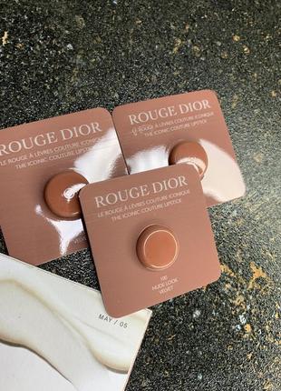 Тестер помади для губ dior rouge lipstick, 100 nude look velvet