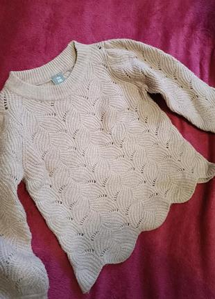 Теплая вязаная кофта для девочки,свитер вязаный