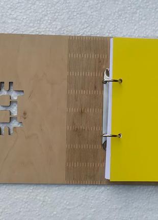 Деревянный блокнот "биткоин" (на цельной обложке с ручкой), ежедневник из дерева для мужчины, женщины4 фото