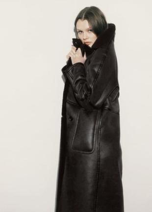 Дубленка двусторонняя zara.
