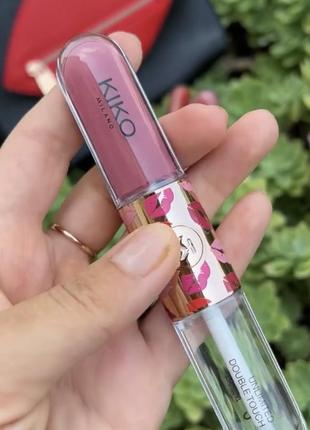 Стійка матова помада та прозорий блиск 2 в 1 kiko milano unlimited touch