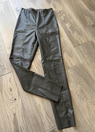 Брюки лосины кожа h&m 36