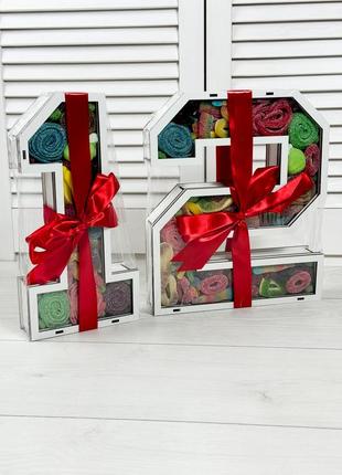 Цифры с мармеладом, цифры с желейками, сладкий подарок