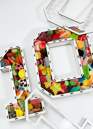 Цифры с мармеладом, цифры с желейками, сладкий подарок