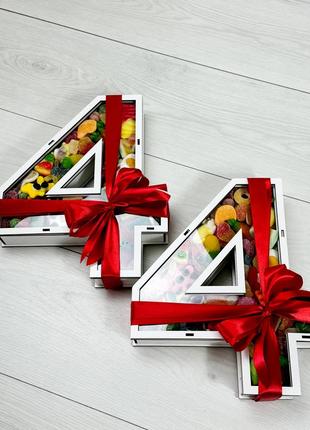 Цифры с мармеладом, цифры с желейками, сладкий подарок