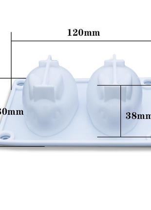 Молд силіконовий кролики 12 на 8 см білий3 фото