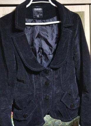 Велюровий жакет з металевими гудзиками з надписом бренду