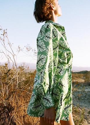 Хлопковое платье рубашка zara (без пояса)