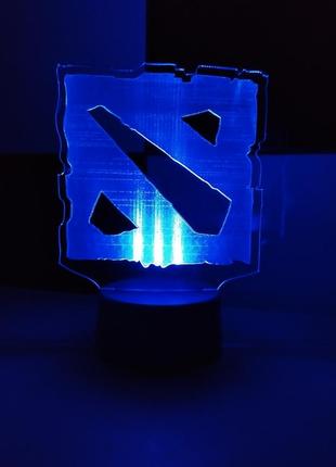 3d-светильник дота dota, 3д-ночник, несколько подсветок (на пульте), подарок геймеру
