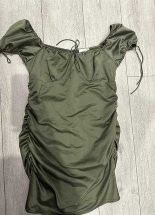 Сукня оливкова ,сборка