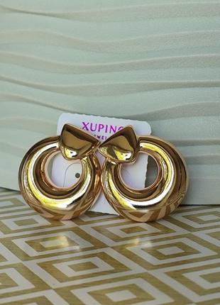 Серьги гвоздики пусеты ксюпинг xuping позолота медзолото