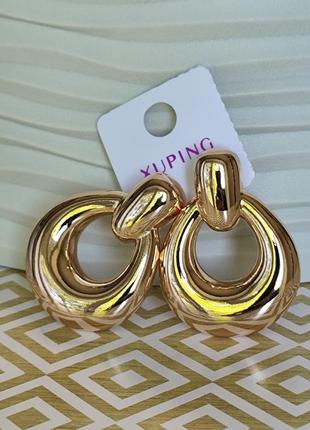 Серьги гвоздики пусеты ксюпинг xuping позолота медзолото