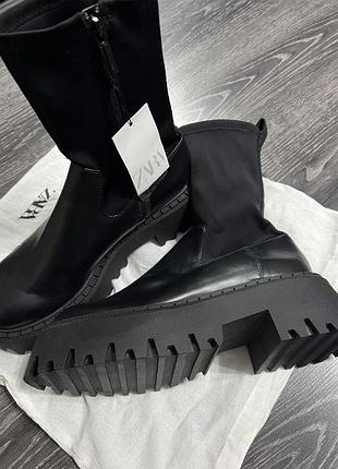 Ботинки на тракторной подошве zara ботинки сапоги сапоги батальоны сапожки зара