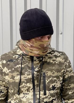 Чоловіча флісова чорна шапка