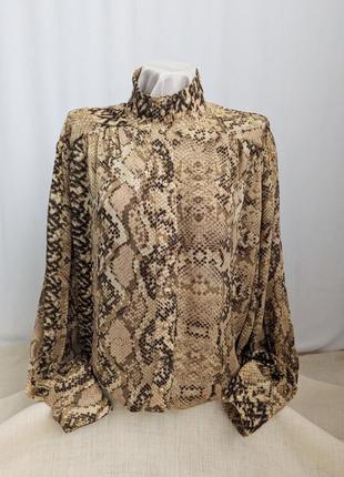 Розкішна блузка з віскози h&m, зміїний принт, розмір s-м