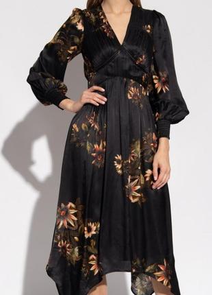 Брендова шовкова сукня від allsaints estelle avifauna silk квітковий принт