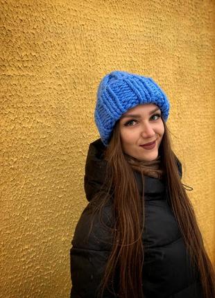 Шапка, в'язана шапка, ручна робота, зимова шапка,тепла шапка
