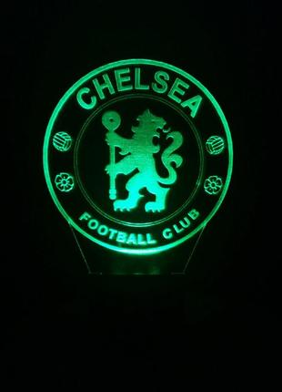 3d-светильник фк челси, 3д-ночник, несколько подсветок (на батарейке)