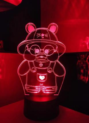 3d-светильник утка ути лалафанфан, 3д-ночник, несколько подсветок (батарейка+220в)