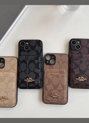 Чохол coach на iphone 13, 13 pro, 13 pro max, 14, 14 pro, 14  pro max, 15, 15 pro max, 15 pro