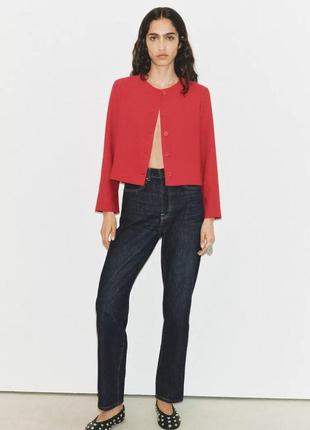 Куртка женская красная укороченный жакет zara new