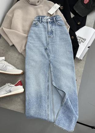 Джинсовая юбка макси от zara