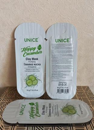 Грязьова маска з екстрактом огірка unice в саше, 10 г
