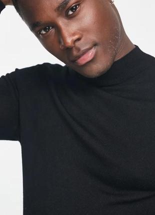 Джемпер s m 44 46 asos design мериносовая шерсть черный