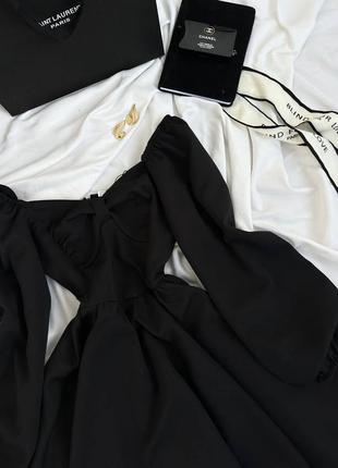 Сукня коротка однотонна на довгий рукав вільного крою якісна стильна трендова молочна шоколад чорна рожева