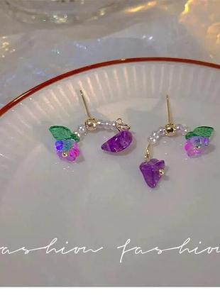 Серьги цветочные мотивы бусины5 фото