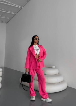 Женский костюм пиджак и брюки палаццо