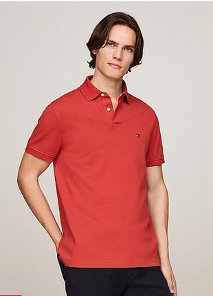 Рубашка поло touch hilfiger,красного цвета