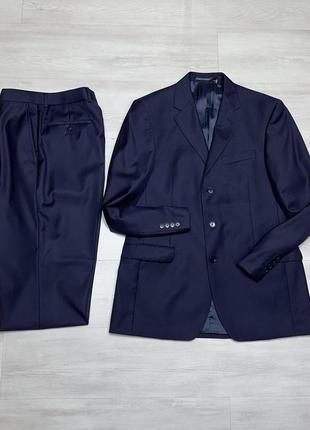 Austin reed wool типу kiton canali брендовий темно-синій індіго чоловічий вовняний костюм оригінал