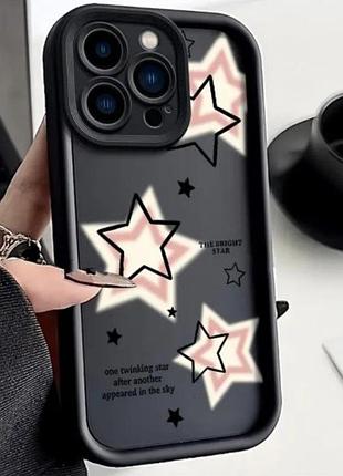 Силиконовый чехол cute pink stars для iphone