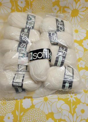 Пряжа для вязки sofil 100% чистая шерсть virgin wool