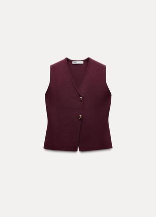 Топ жилет женский бордовый zara new