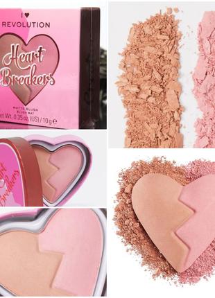 Светлые румяна розовые нюдовые персиковые теплые прилавок матовые i heart revolution heartbreakers matte blush creative для весеннего цветотипа