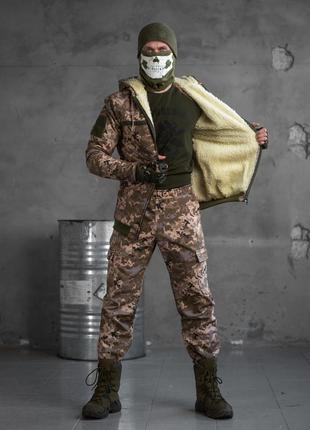 Зимовий тактичний костюм shredder на овчині