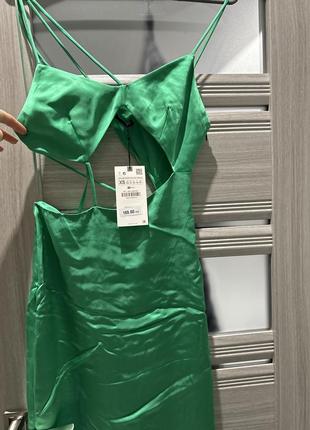 Новое шелковое платье zara xs