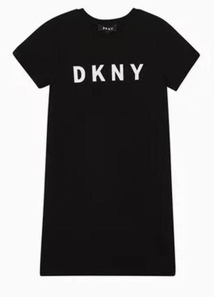 Трикотажеое черное платье футболка  с хлопка от dkny