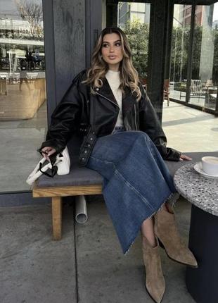 Довга джинсова спідниця zara